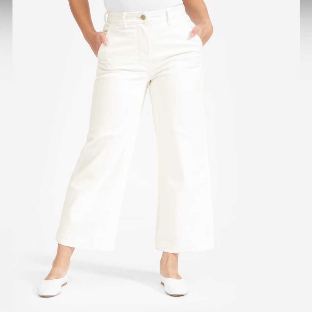 Everlane Wide Leg Crop Jean Bone White size 16